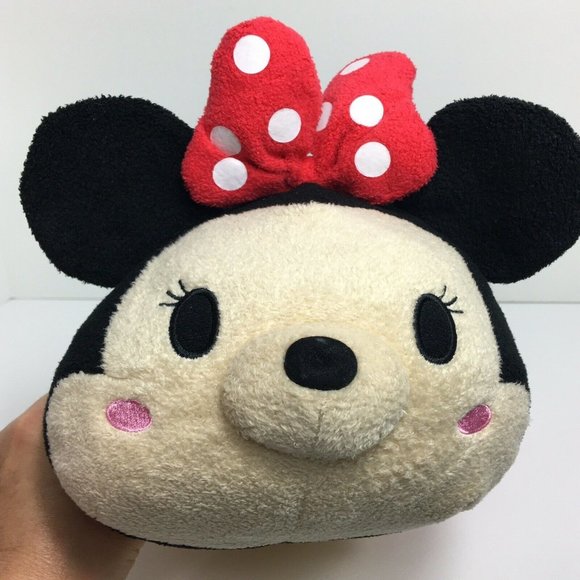 Disney Tsum Tsum Plush Minnie Mouse Red Stuffed Animal Polka Dot Toy Pillow 14” - Picture 8 of 12